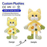 Boneka Kucing Zhuoyou dari Bahan Polyester Plush, Mainan Peluk yang Nyaman, Teman Tidur Anak Kucing, Bantal Peluk