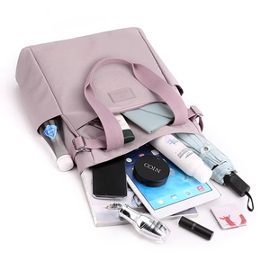 Tas Selempang Bahu Nylon Fashion Custom, Kapasitas Besar, Tas Tote Warna Solid, Tas Tangan Kasual Wanita - Product Image 3
