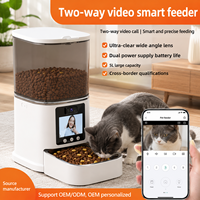 Distributeur automatique de nourriture pour animaux de compagnie intelligent 5L avec caméra rotative à 355 degrés, interaction bidirectionnelle, bouteille en acier inoxydable, charge automatique, pour chats