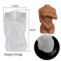 INTODIY – moule de luxe 3D en silicone pour femmes, Unique, Sexy, corps de torse humain, conteneur de cire, moules de bougie pour Art déco