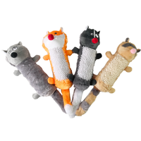 Jouet en peluche pour chien Lion, Marmotte, Furet - Jouet interactif qui couine avec queue en papier froissé pour chiens