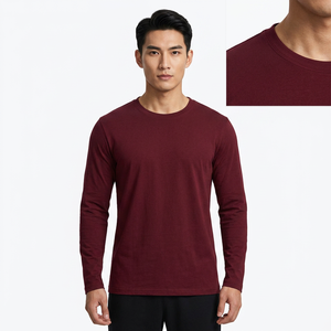 T-shirt à manches longues en modal et polyester blanc pour homme, fabrication OEM, sublimation, t-shirt vierge pour impression personnalisée - Product Image 1