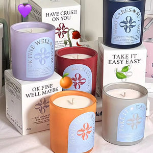 ملونة بالجملة أرجواني رمادي أزرق أحمر بلوري واضح التسامي الفراغات الصغيرة Tealight مع غطاء خشبي - Product Image 1