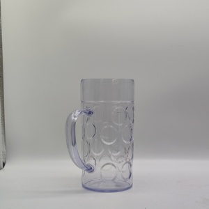 Verres à bière français de 1 litre, gobelets à bière à fond bombé avec poignées confortables - Product Image 2