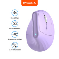 KYSONA EM9 Mouse Vertikal Ergonomis untuk Tangan Kanan dan Keyboard, Mouse Berdiri untuk Kesehatan 4000DPI USB/Type-C Stok Tersedia