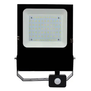 70w led flood with PIR sensor smart luminaire up to 140lm/w 9800 lumen 100-277v 10-30v dc 30 60 90 small angle degree low ULOR