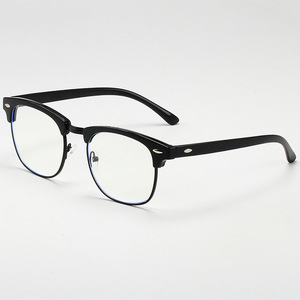 Lunettes anti-lumière bleue pour femmes et hommes, style rétro, demi-cerclées, anti-écran d'ordinateur, confortables - Product Image 1
