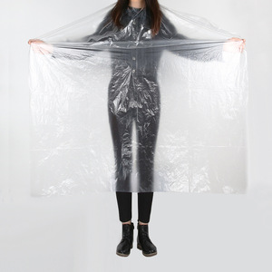 Capa de peluquería transparente resistente al agua, 120x160cm, para teñir el cabello, permanente, champú, tamaño extra grande - Product Image 3