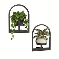 Décoration murale intérieure Art Déco en métal avec support pour plantes suspendues et étagères de fenêtre pour salon - Jardinières murales durables