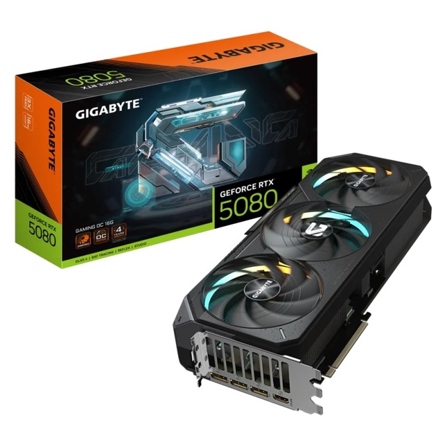 Brand New Gigabyte RTX5080 GAMING OC 16G GPU with 256 Bit Memory Fan-Cooled for Desktop Gaming