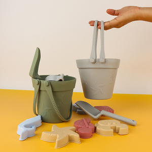 2025 mùa hè ngoài trời di động trẻ em bên bờ biển cát bãi biển đồ chơi xô thân thiện với môi mềm Silicone không thấm nước và mạnh mẽ - Product Image 2