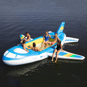 แพยางเป่าลมรูปเครื่องบินแบบกำหนดเอง สำหรับเล่นน้ำกลางแจ้ง รองรับได้ 6 คน - Product Image 1