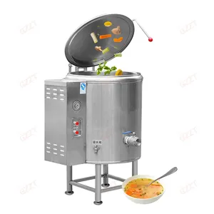Hervidor eléctrico comercial de acero inoxidable para sopa, calentamiento indirecto, mermelada al vacío, olla de cocina con camisa, tetera para sopa, hervidor de vapor