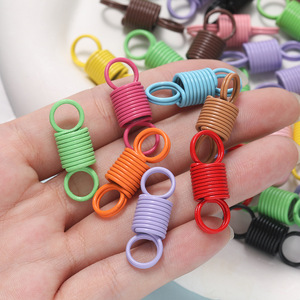 Connecteurs à ressort en fer à double anneau colorés, petits accessoires de bijouterie DIY pour la fabrication de porte-clés, vente en gros - Product Image 3