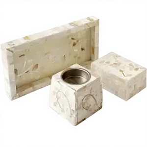 Ensemble de Bakhoor PearlVista Elite avec incrustation de nacre, brûleur artisanal haut de gamme en coquillage pour la décoration de luxe de la maison et de l'hôtellerie - Product Image 1