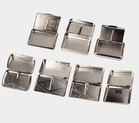 Boîte à tabac en métal sculpté vintage multi-tailles, argent et noir, boîte de rangement de poche, accessoire pour fumer la pipe