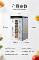 Livia Home Droogmachine Voedselvriesdroger Mini Voedselverwarmingsdroger / Laagjes Fruitdroogmachine