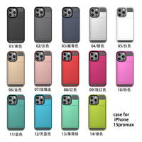 Étui de téléphone portable antichoc en PC et TPU avec fente pour cartes de crédit coulissante pour iPhone 17 16 15 14 Pro Max X/XS MAX/XR/7/8 Plus/12/13 Mini