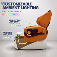 Mobilier professionnel de luxe pour salon de manucure, fauteuil de soin des pieds, chaises de pédicure sans tuyauterie