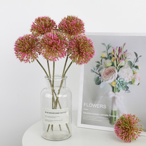Bundle of 6 Stems Artificial Allium Ball <b>Flower</b> Stems Realistic Dandelion Onion <b>Flower</b> for Home Wedding <b>Vase</b> Decor - Product Image 1