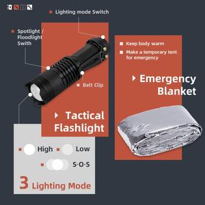 Equipo de Supervivencia SOS para Exteriores - Juego de Herramientas Multifuncionales para Acampar - <span class=keywords><strong>Kit</strong></span> de Primeros Auxilios de Autodefensa para Aventuras - Product Image 3