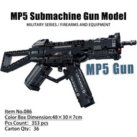Modèle de pistolet mitrailleur MP5 en ABS, jouet éducatif, ensemble de blocs de construction DIY pour garçons, unisexe, cadeau de simulation