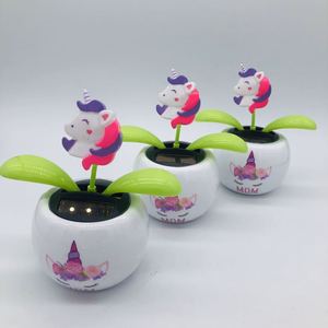 Solar Powered Unicorn <b>Plant</b> Desk Decor With <b>Light</b> Up Base For Office Or Home Gift - Product Image 1