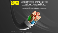 Kit de charge rapide haute performance SASATHREE SC01, câble de données USB3.0 de 1 m et tête de chargeur, prise en charge OEM de type C