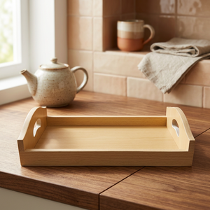 Bandeja de Servir de Bambú Ecológica Hecha a Mano de Alta Calidad, Bandeja Floral Multifuncional para Desayuno, Plato para Exhibición de Alimentos, Apta para Lavavajillas, para el Hogar - Product Image 1