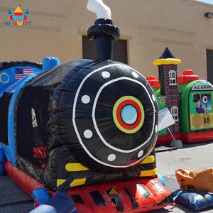 Parcours d'obstacles gonflable Fun Express Train Station pour fêtes - Matériel PVC, à partir de 14 ans, utilisation en parc d'aventure - Product Image 4