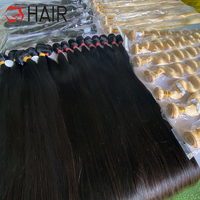 Rambut Manusia Brasil India Mentah Tanpa Proses 100% Alami Kutikula Tertata Rapi Lurus Alami Double Drawn 12A 15A Bundel Anyaman
