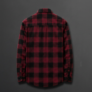 Chemise en flanelle à carreaux à manches longues pour homme de haute qualité, coupe classique, décontractée, en coton, boutonnée - Product Image 2