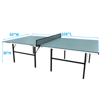 Table de tennis de table professionnelle en MDF pour intérieur avec filet de ping-pong à serrage rapide, assemblage facile en 10 minutes