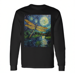 Camiseta de manga larga Dragon Fly Van Gogh Style Starry Night - Product Image 2