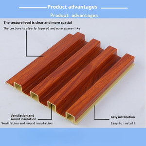 Panneau mural étanche WPC système d'<span class=keywords><strong>intérieur</strong></span> cloison texturée en fibre de <span class=keywords><strong>bambou</strong></span> solide PVC design chinois pour appartement bureau école - Product Image 3