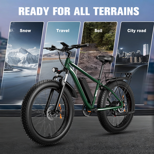 Vélo électrique tout-terrain pour adultes, 26 pouces, pneus larges, acier à haute teneur en carbone, 7 vitesses, 48V 15Ah 1000W, puissant, entrepôt américain - Product Image 5