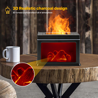 Diffuseur d'arômes portable mini-modem de bureau, flamme électrique décorative 3D, cheminée rétro, humidificateur d'arômes de style européen