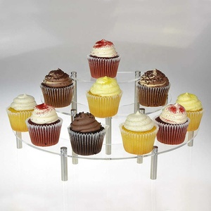 Bolo <span class=keywords><strong>Display</strong></span> Stand Sobremesa Casamento Snack <span class=keywords><strong>Rack</strong></span> Cupcake Titular Semicircular Festa Transparente Servir Platter Acrílico 3 Tiers - Product Image 4