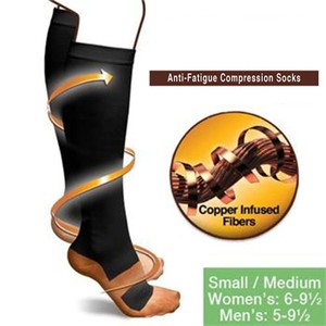 QG Compression Socks For Women <b>Knee</b> <b>High</b> Copper Ion Support Sports Socks Tall Length Color Blocking Design - Product Image 3