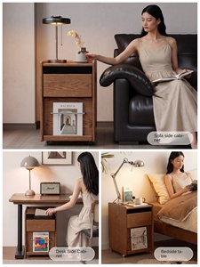 Mueble Auxiliar <span class=keywords><strong>de</strong></span> Sofá <span class=keywords><strong>de</strong></span> Madera Maciza Estilo Antiguo con Cajón <span class=keywords><strong>de</strong></span> Almacenamiento, Mesa <span class=keywords><strong>de</strong></span> Centro Pequeña Vintage Medieval Móvil para Sala <span class=keywords><strong>de</strong></span> Estar BG010 - Product Image 3