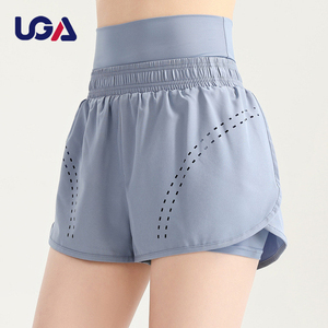 Shorts Deportivos para Mujer, Doble Capa, Elásticos, Cintura Alta, para Correr, Yoga, Spandex - Product Image 1