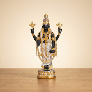 <b>Gold</b> and Silver Plated Tirupati Balaji Venkateswara Idol Hindu Religious <b>Statue</b> Home Temple Decor Gift - Product Image 1