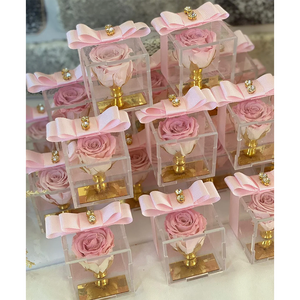 Enchanted <span class=keywords><strong>Eternity</strong></span> Infinity Forever Eternal Rose Caja de acrílico de una sola rosa preservada Favor DE BODA Rosa preservada en caja de acrílico - Product Image 1