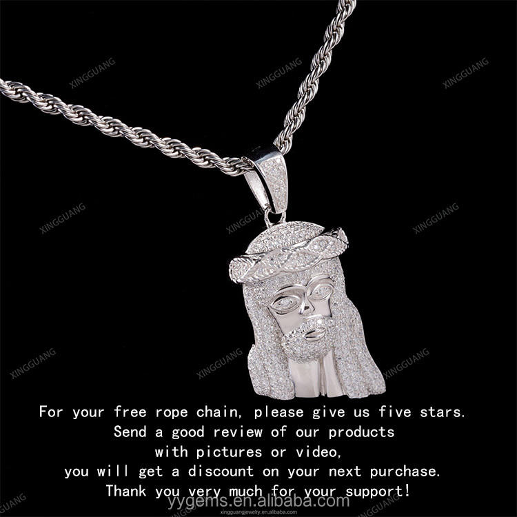 Colgante Jesús blanco 1,5 pulgadas tamaño pequeño