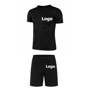 Survêtement de course à manches courtes personnalisé avec logo, séchage rapide, mode estivale, pour hommes et femmes, en polyester - Product Image 1