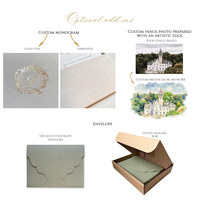 Boîte d'invitation personnalisée en velours émeraude pour mariage à destination, avec invitation en acrylique et enveloppe – Hochzeit Einladung