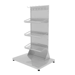 Custom Super Market Rack Metal Hanging Ganchos Basket Snack Retail Display Rack