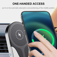Chargeur de voiture sans fil 2 en 1, adaptateur CarPlay Android Auto, charge rapide 15W, WiFi 5G, connexion automatique, commande vocale Siri pour iPhone Android
