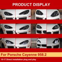 Phares J ONE LCI pour Porsche Cayenne 958.2 2015-2017, style restylé, LED séquentielle DRL, paire
