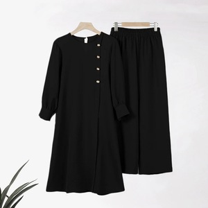 Ensemble Abaya deux pièces pour femmes musulmanes, robe tunique et <span class=keywords><strong>pantalon</strong></span>, tenue modeste, haut et <span class=keywords><strong>pantalon</strong></span> large pour femmes musulmanes - Product Image 2